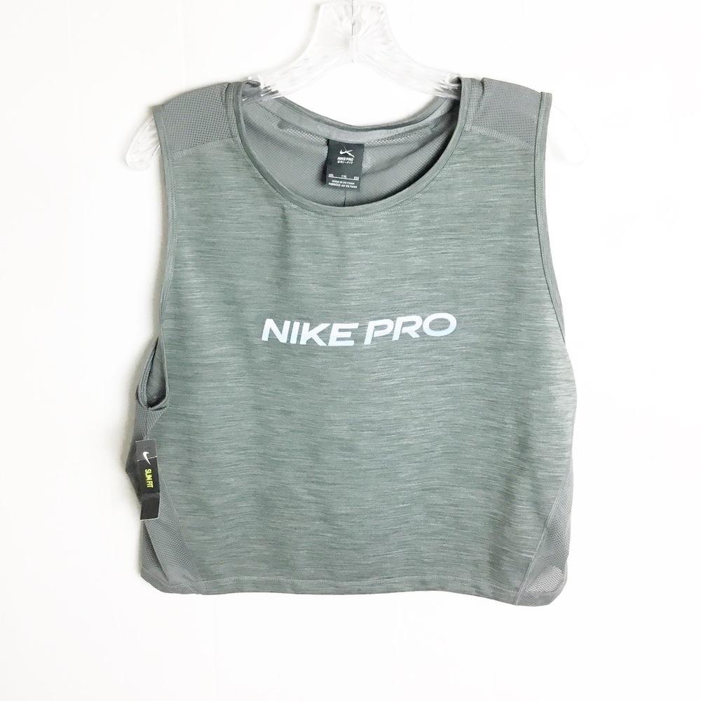 Nike Pro Gray Blue Mesh Dri-Fit Tank Top XXL NWT